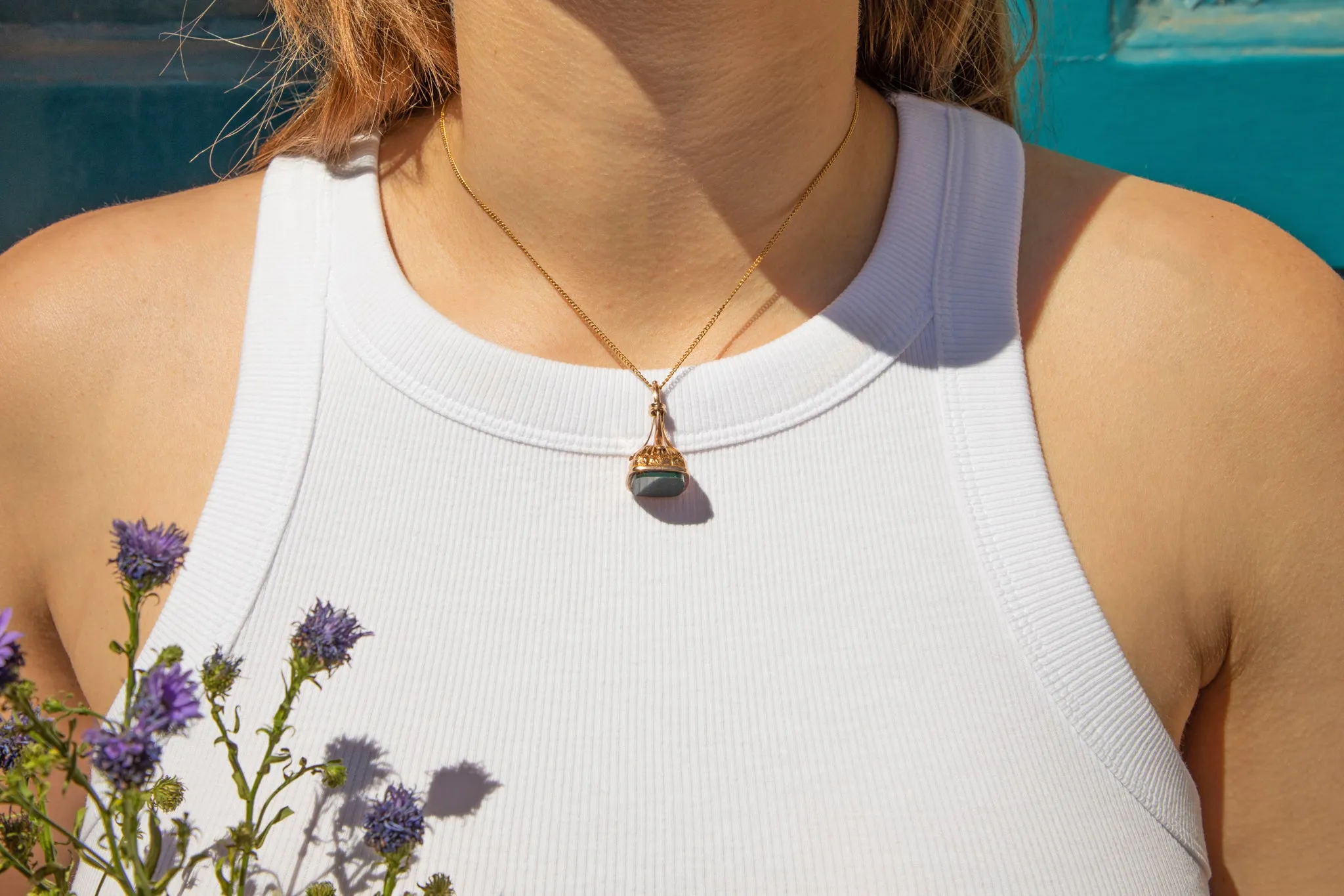 Antique 9ct Gold Bloodstone Fob