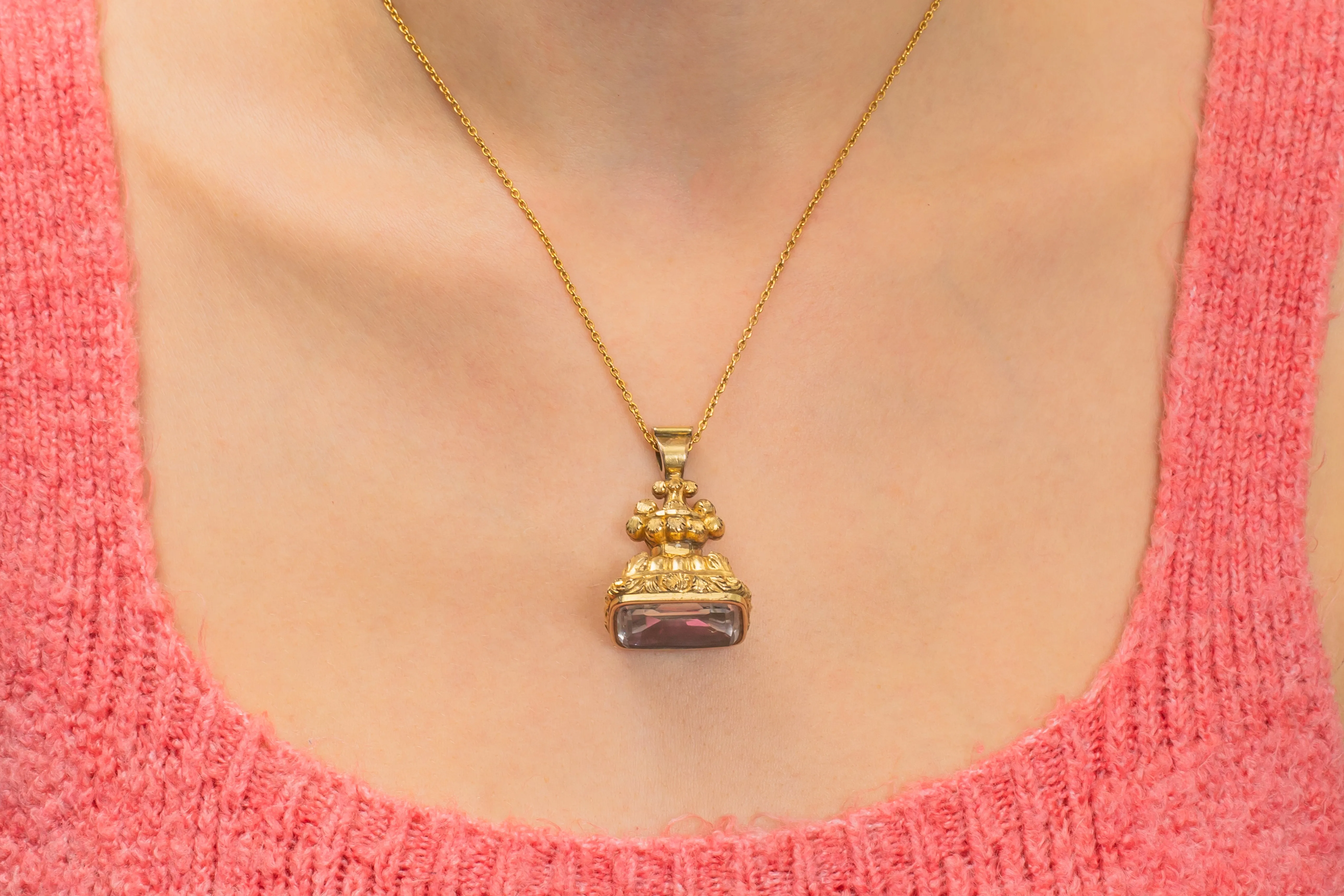 Antique Foiled Rock Crystal Fob Pendant, 19.80ct