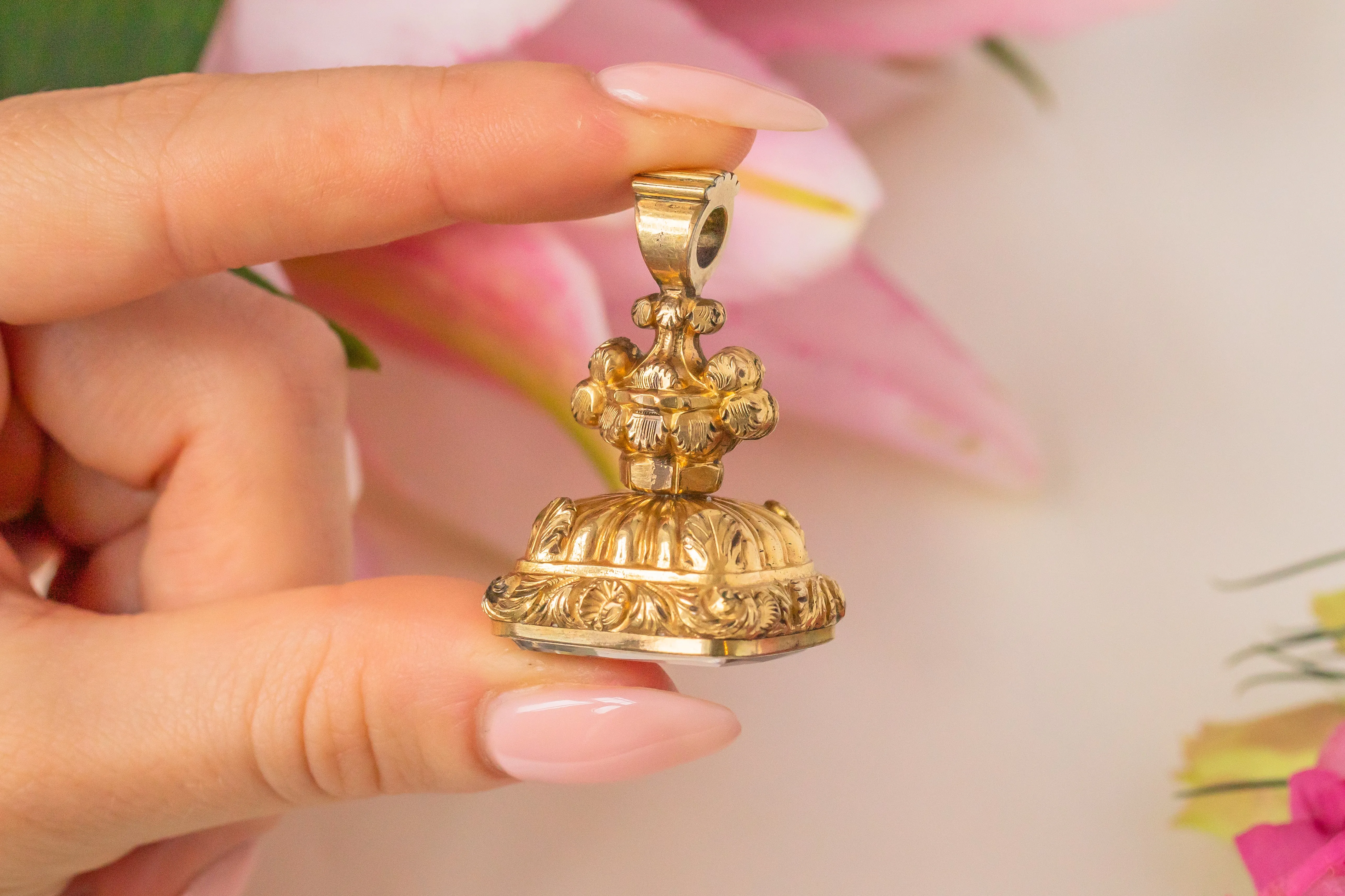 Antique Foiled Rock Crystal Fob Pendant, 19.80ct