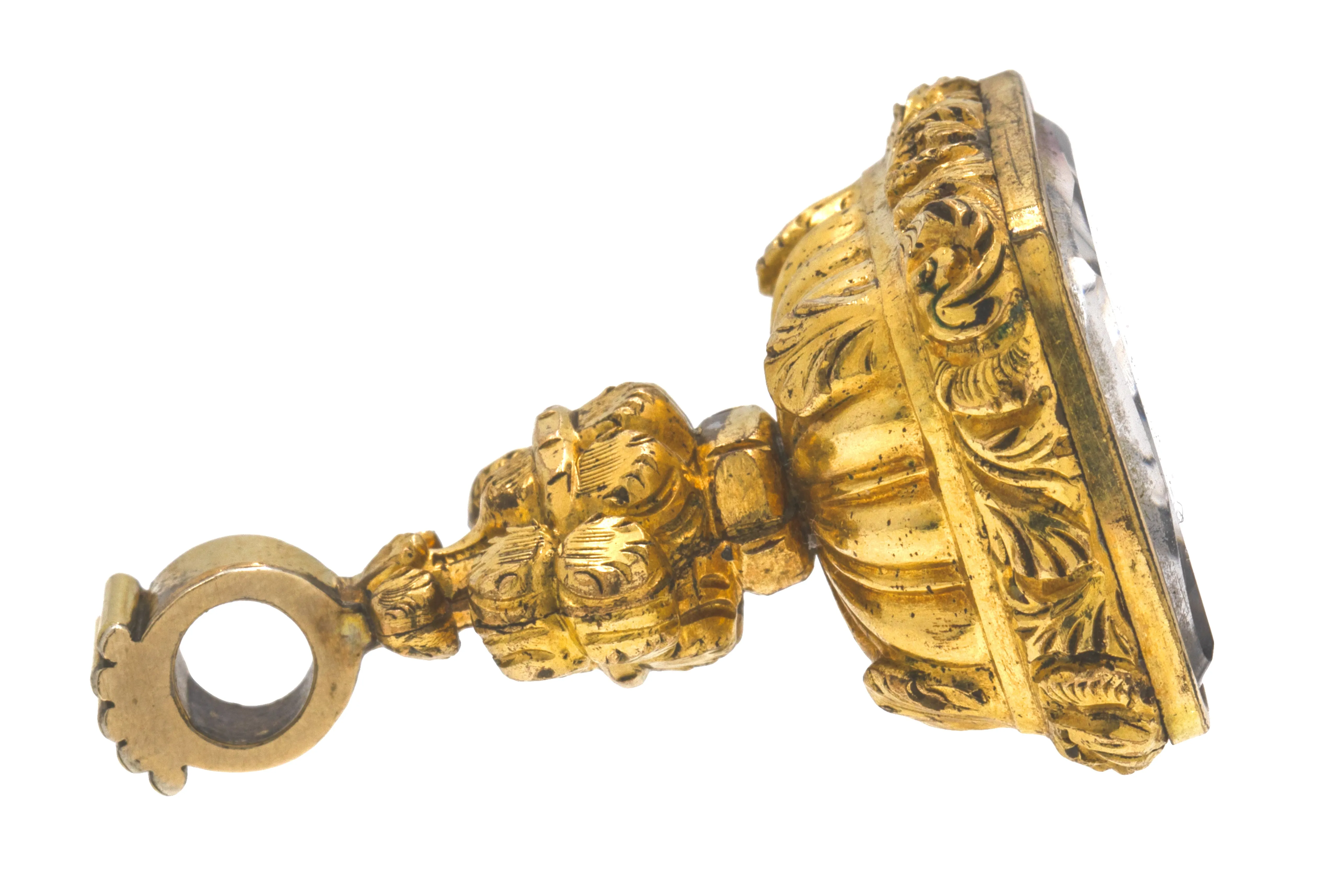 Antique Foiled Rock Crystal Fob Pendant, 19.80ct