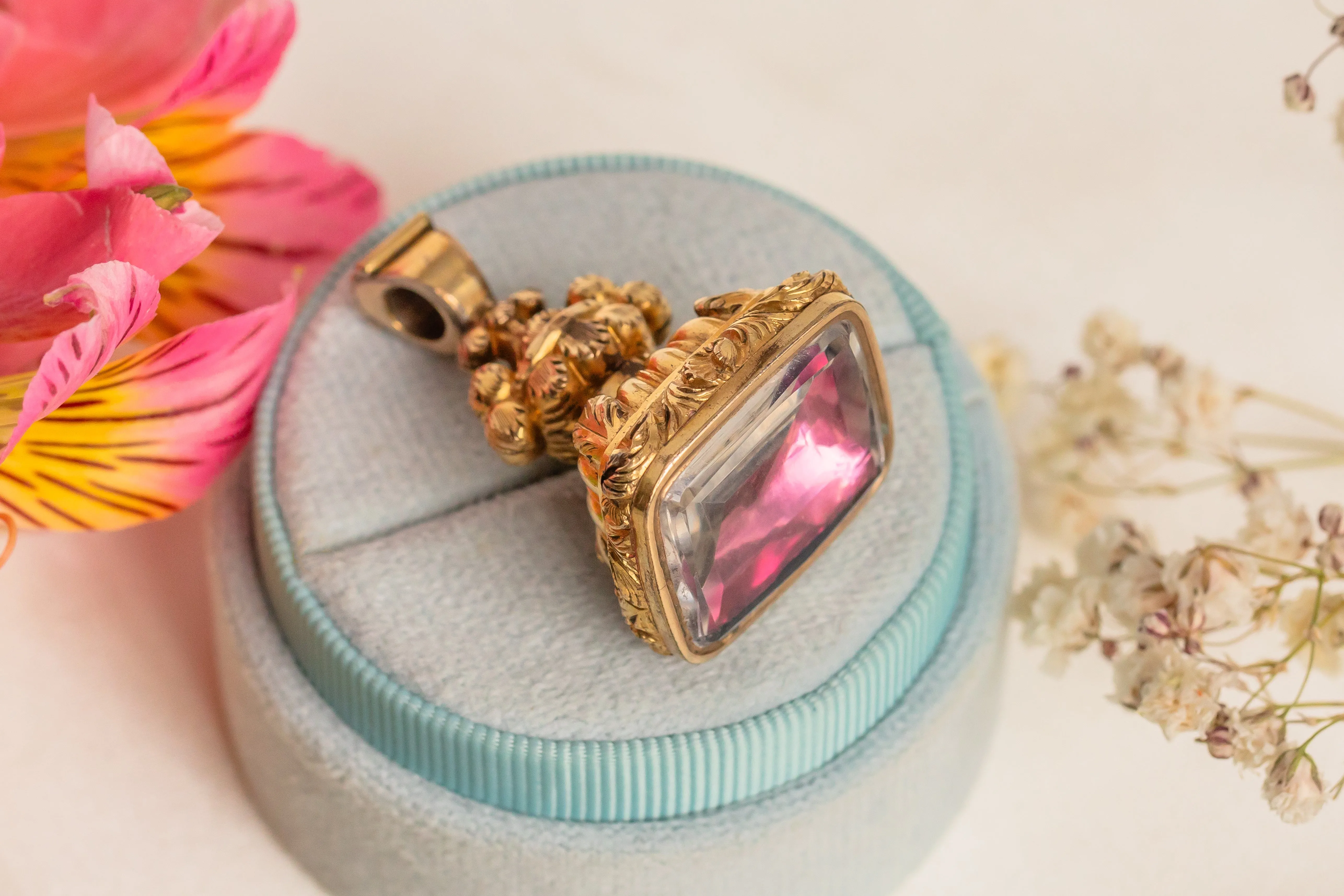 Antique Foiled Rock Crystal Fob Pendant, 19.80ct
