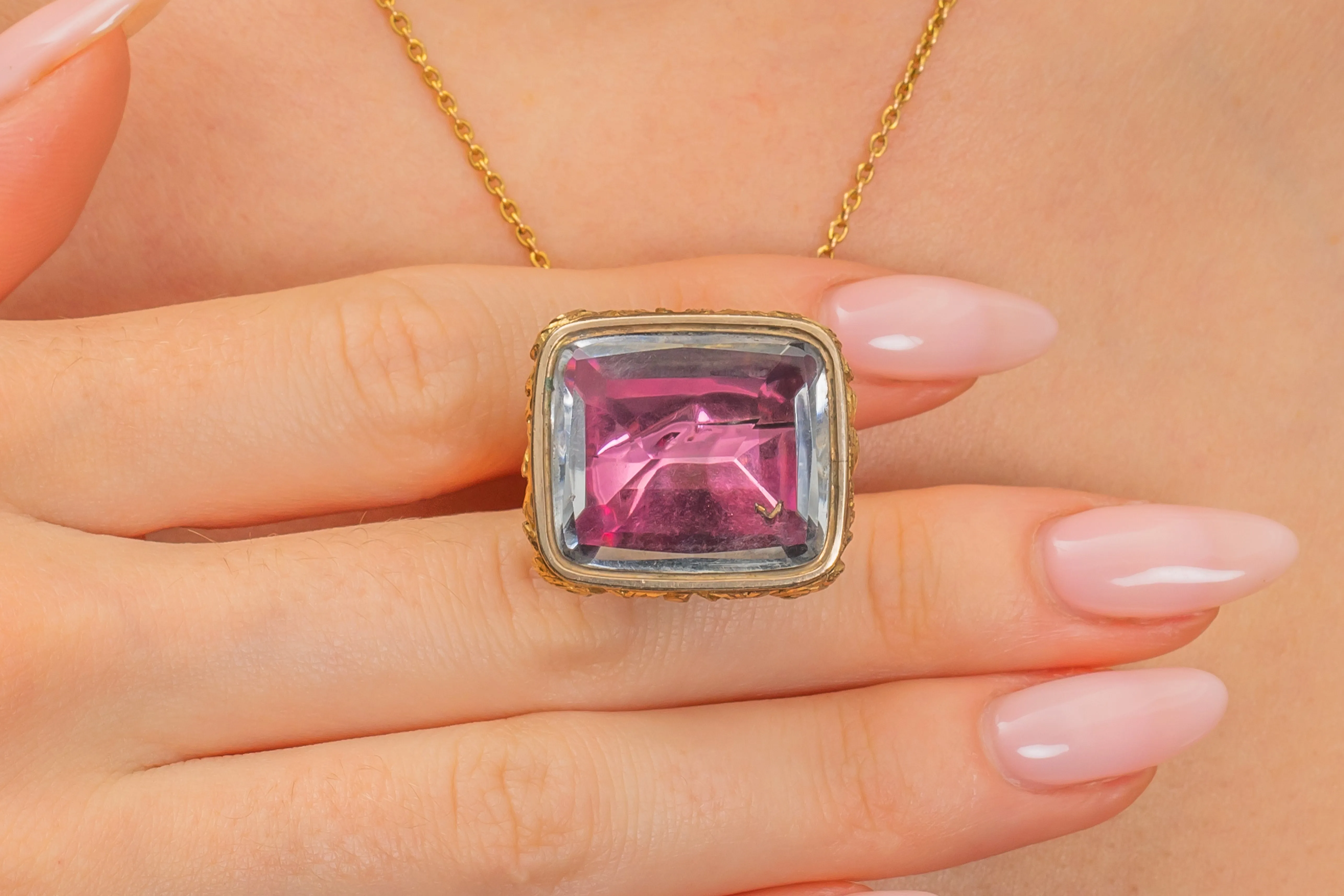 Antique Foiled Rock Crystal Fob Pendant, 19.80ct