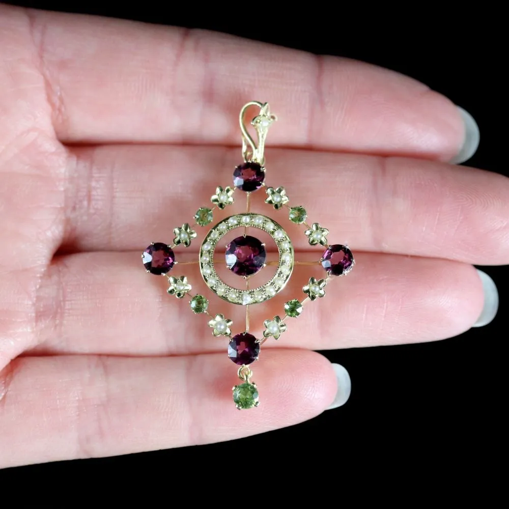 Antique Victorian Suffragette Floral Pendant Circa 1900