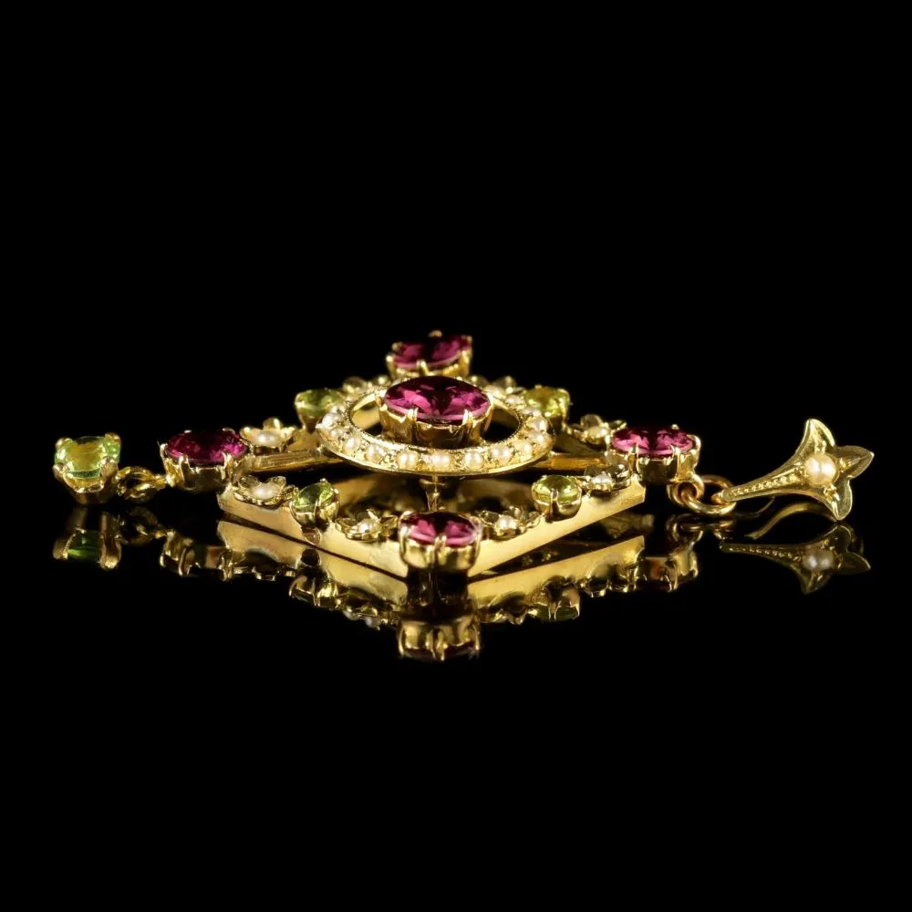 Antique Victorian Suffragette Floral Pendant Circa 1900