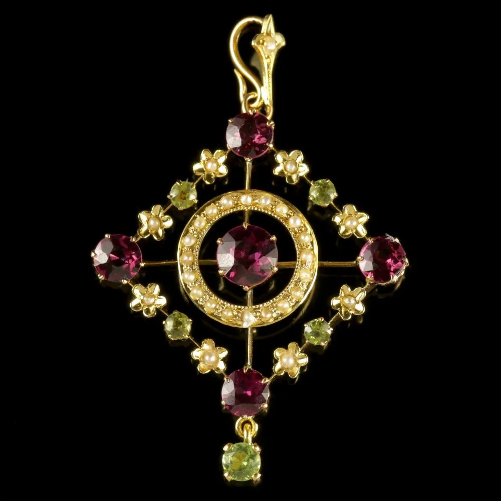 Antique Victorian Suffragette Floral Pendant Circa 1900