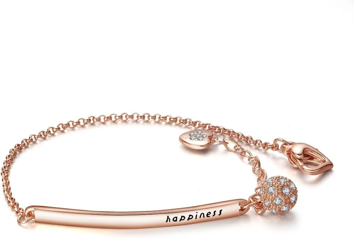 ASHMITA Fashion Rose Gold Bracelet for Women Girl Dainty Slider Bracelets Jewelry