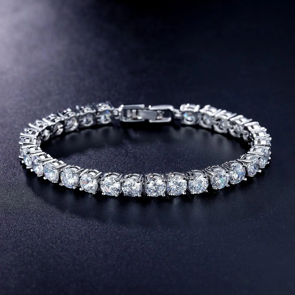 ASHMITA Tennis Crystal Bracelet for Women Charm Men Rose Gold Zirconia Bracelets Gift Jewelry