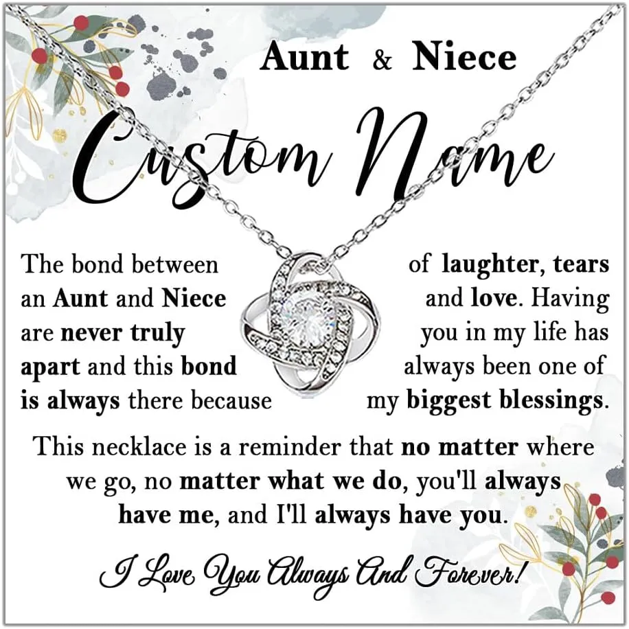 Aunt Niece Necklace Custom Name, Personalized Aunt Niece Gift, To My Nieces Gifts From Aunts, Gift For Aunst From Nieces, Anniversary Christmas Birthday Gifts For Her
