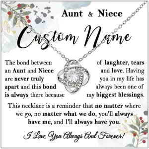 Aunt Niece Necklace Custom Name, Personalized Aunt Niece Gift, To My Nieces Gifts From Aunts, Gift For Aunst From Nieces, Anniversary Christmas Birthday Gifts For Her