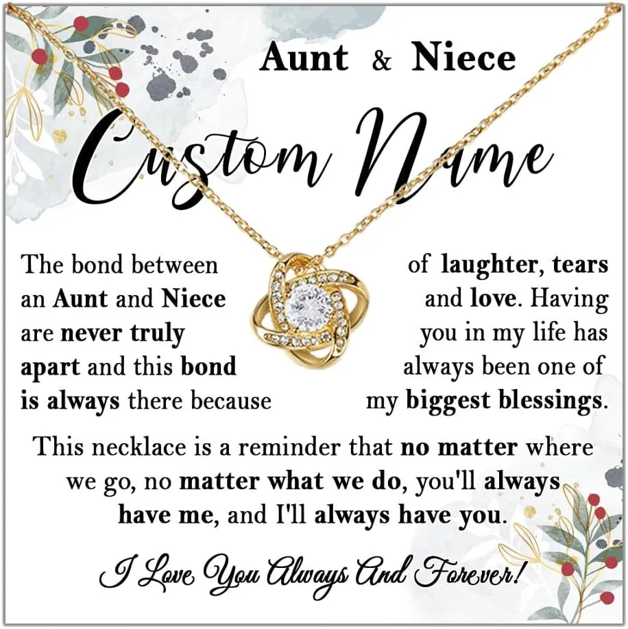 Aunt Niece Necklace Custom Name, Personalized Aunt Niece Gift, To My Nieces Gifts From Aunts, Gift For Aunst From Nieces, Anniversary Christmas Birthday Gifts For Her