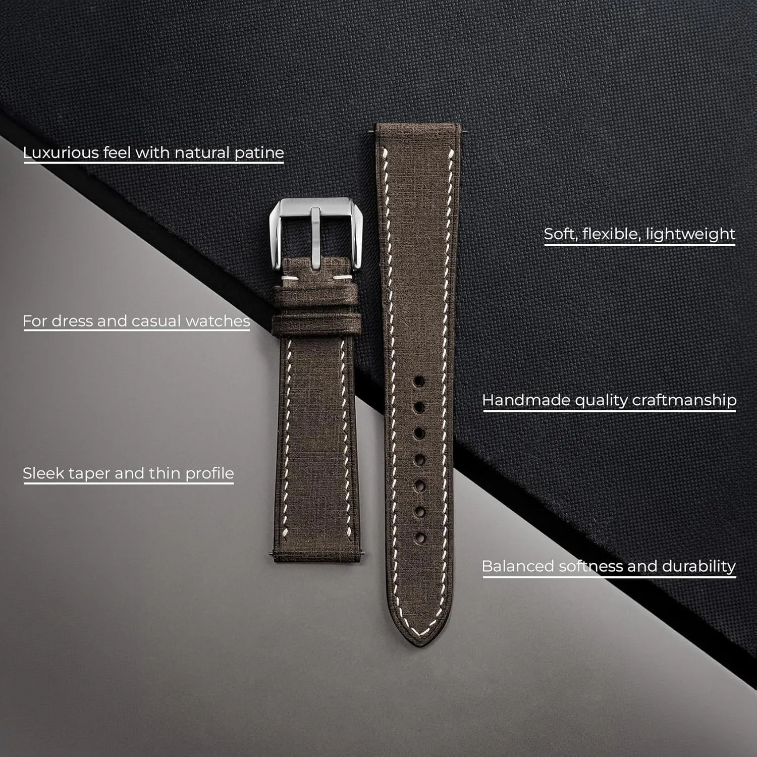 Babele Full Grain Leather Handmade Watch Band For Men and Women - Premium Italian Genuine Quick Release Watch Strap - Replacement Band - 18mm 19mm 20mm 21mm 22mmm