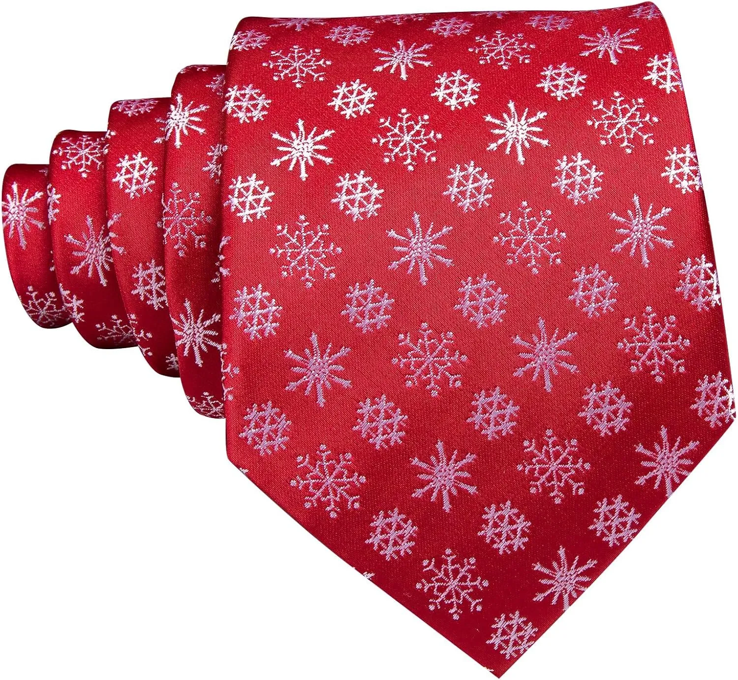 Barry.Wang Christmas Ties for Men Xmas Holiday Neckties Pocket Square Cufflinks Set Party Vacation