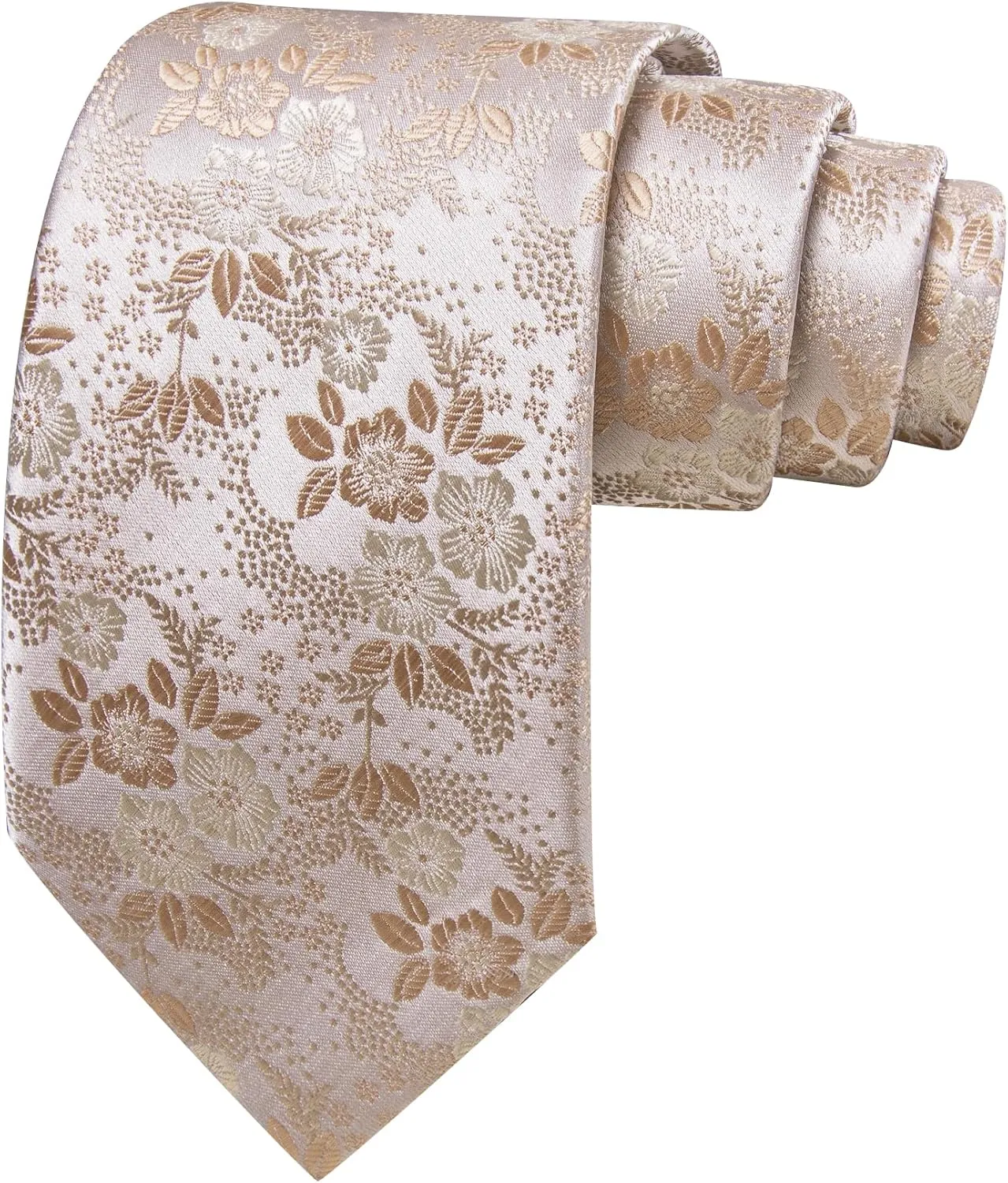 Barry.Wang Men Tie Set Floral Paisley Silk Necktie Pocket Square Cufflinks Formal Wedding Party Business