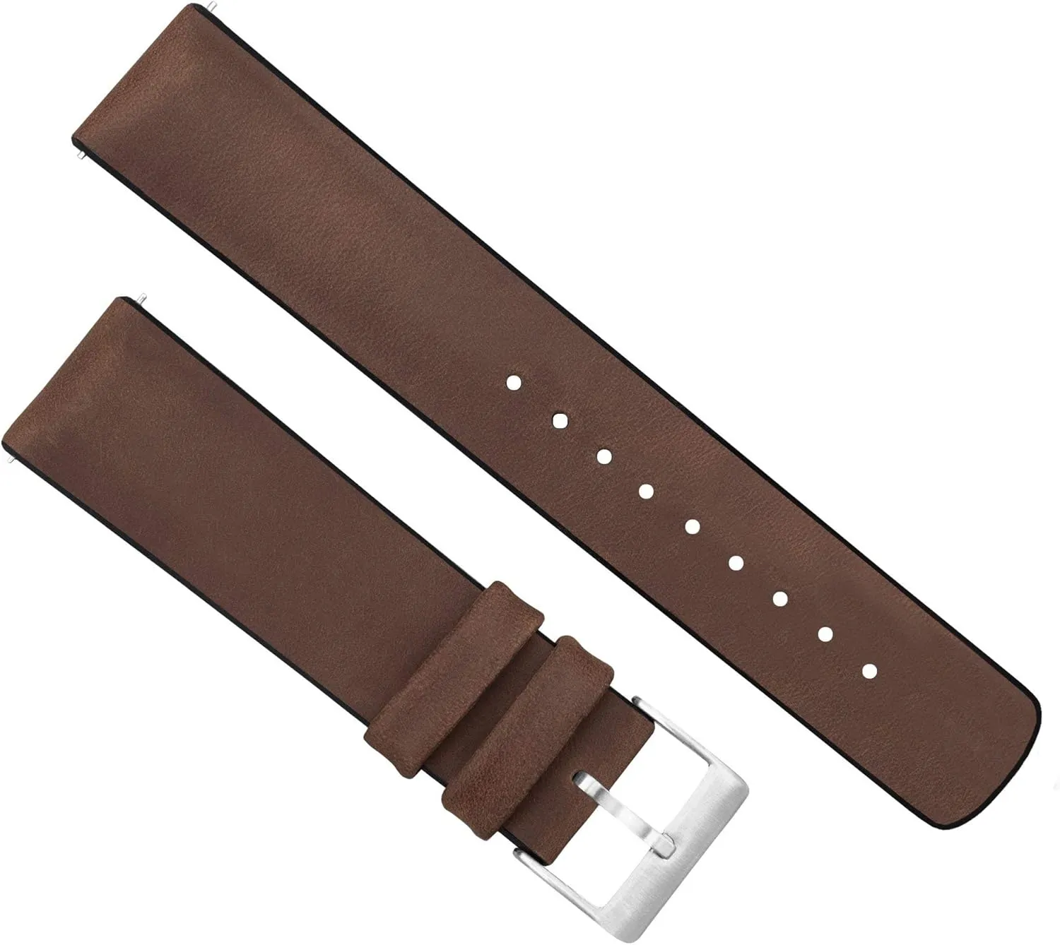 BARTON Leather and Rubber Hybrid Straps with Integrated Quick Release Spring Bars - 316L Stainless Steel - Choose Color - 18mm, 20mm & 22mm Watch Bands