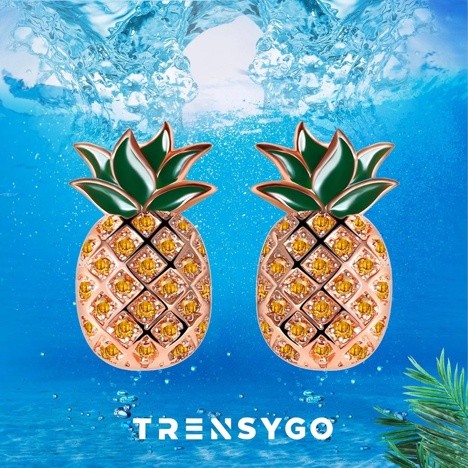 Be Like A Pineapple - Stainless Steel Sparkle Pineapple Earrings For Women - Hawaiian Ivf Summer Beach Pierced Jewelry - Best Friend Graduation Christmas Mother Day Valentine Birthday Gifts
