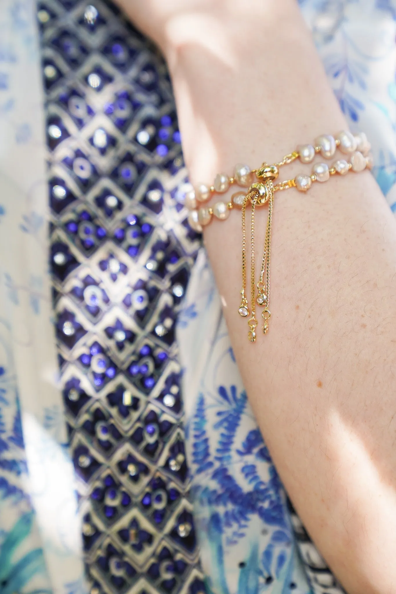 Beach Pebbles Pearl Pull Bracelet