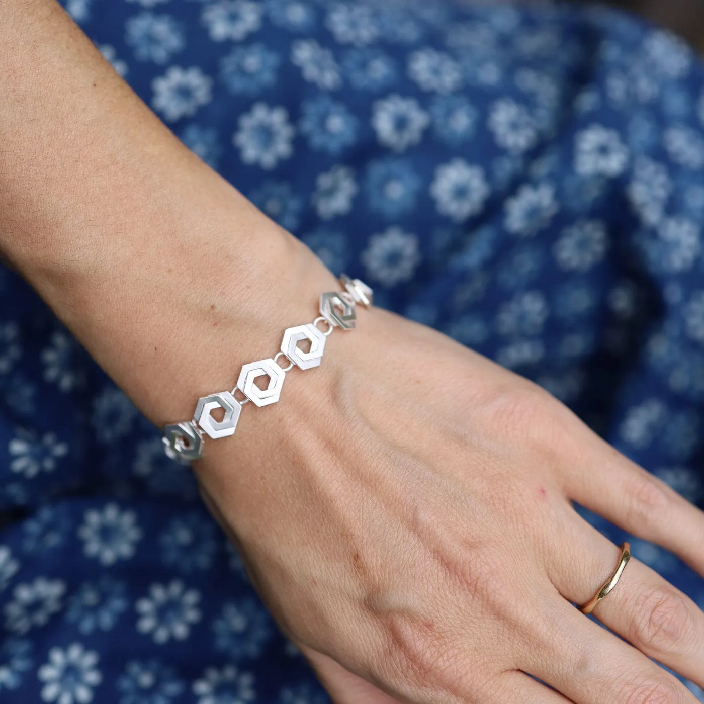 Bee Mine Double Hex Link Bracelet