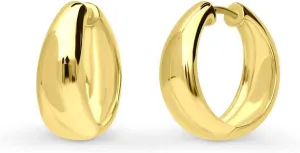 BERRICLE Sterling Silver Dome Fashion Hoop Huggie Earrings for Women, Cubic Zirconia CZ, Rose/Yellow Gold Flashed, Small/Medium Size (0.5-1 Inch)