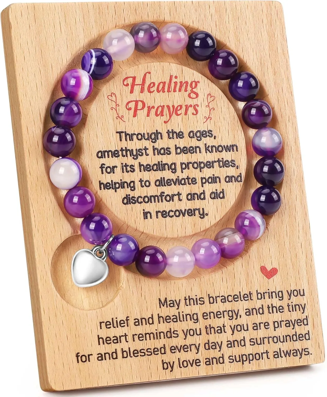 Best Post After Surgery Gifts Get Well Soon Healing Bracelet for Women Thinking of You Presents Feel Better Self Care Purple Inspirational Encouragement Gift for Women