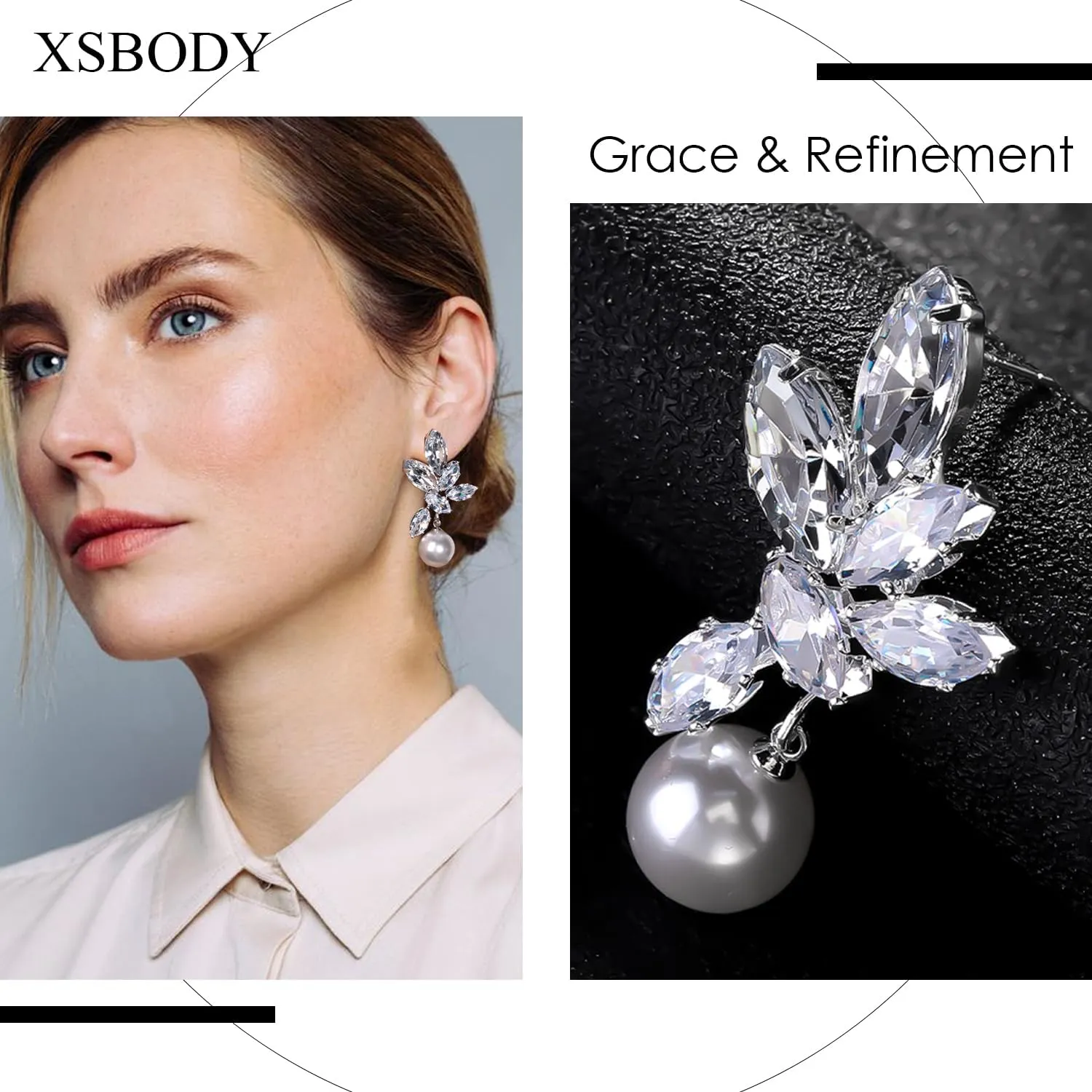 Big Silver Chandelier Earrings for Women Dangling Bling Large Rhinestone Earrings Formal Jewelry