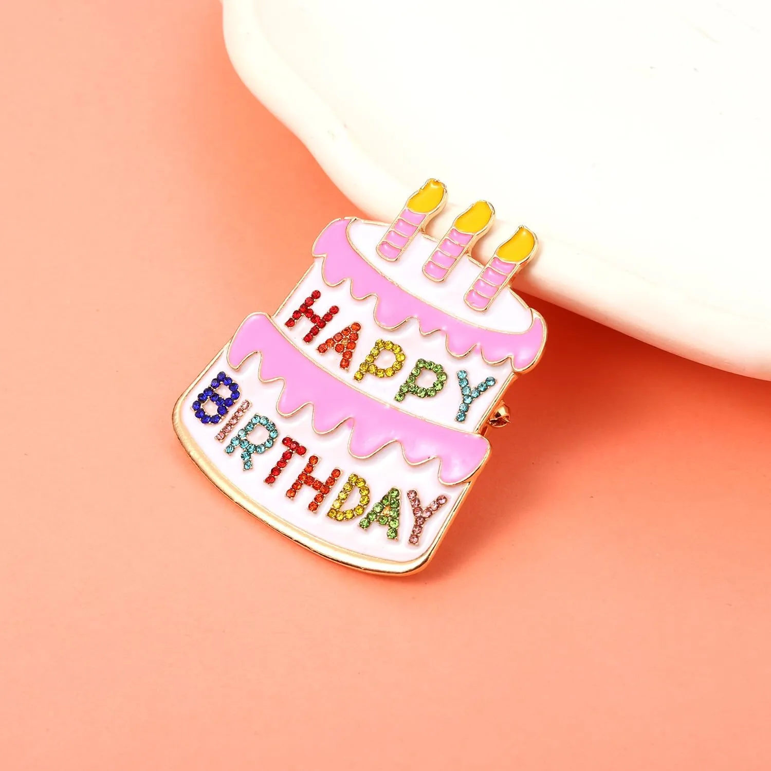 Birthday Brooch Pins Queen Crown Brooch for Women Bling Luxury Rhinestone Brooches Crystal Lapel Pin Large Safety Pin Birthday Party Fashion Lapel Pin Accessories