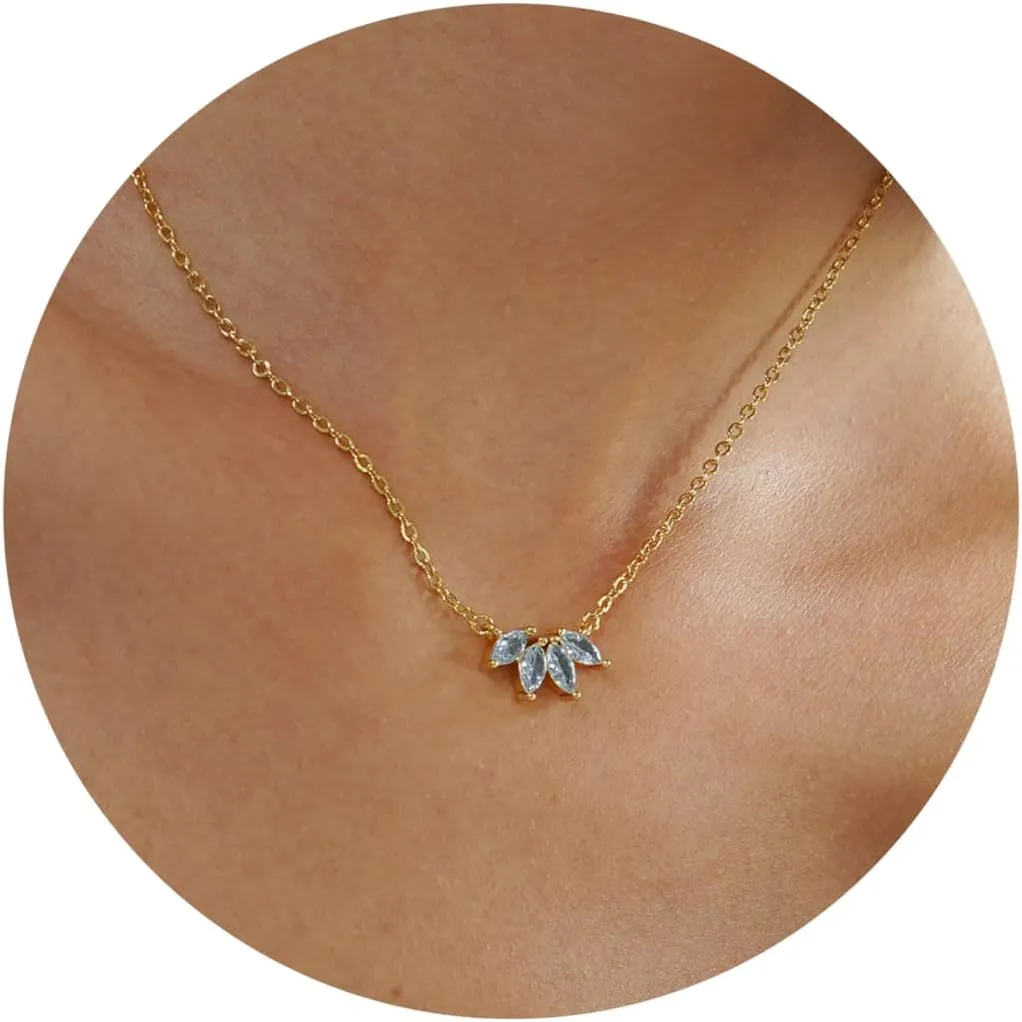 Birthstone Necklace for Women Girls Birthday Gifts 12 Months Diamond Birthstone Necklace Dainty Crystal Gifts for Women Anniversary Necklace Girls Mother Wife Daughter Girlfriend Her