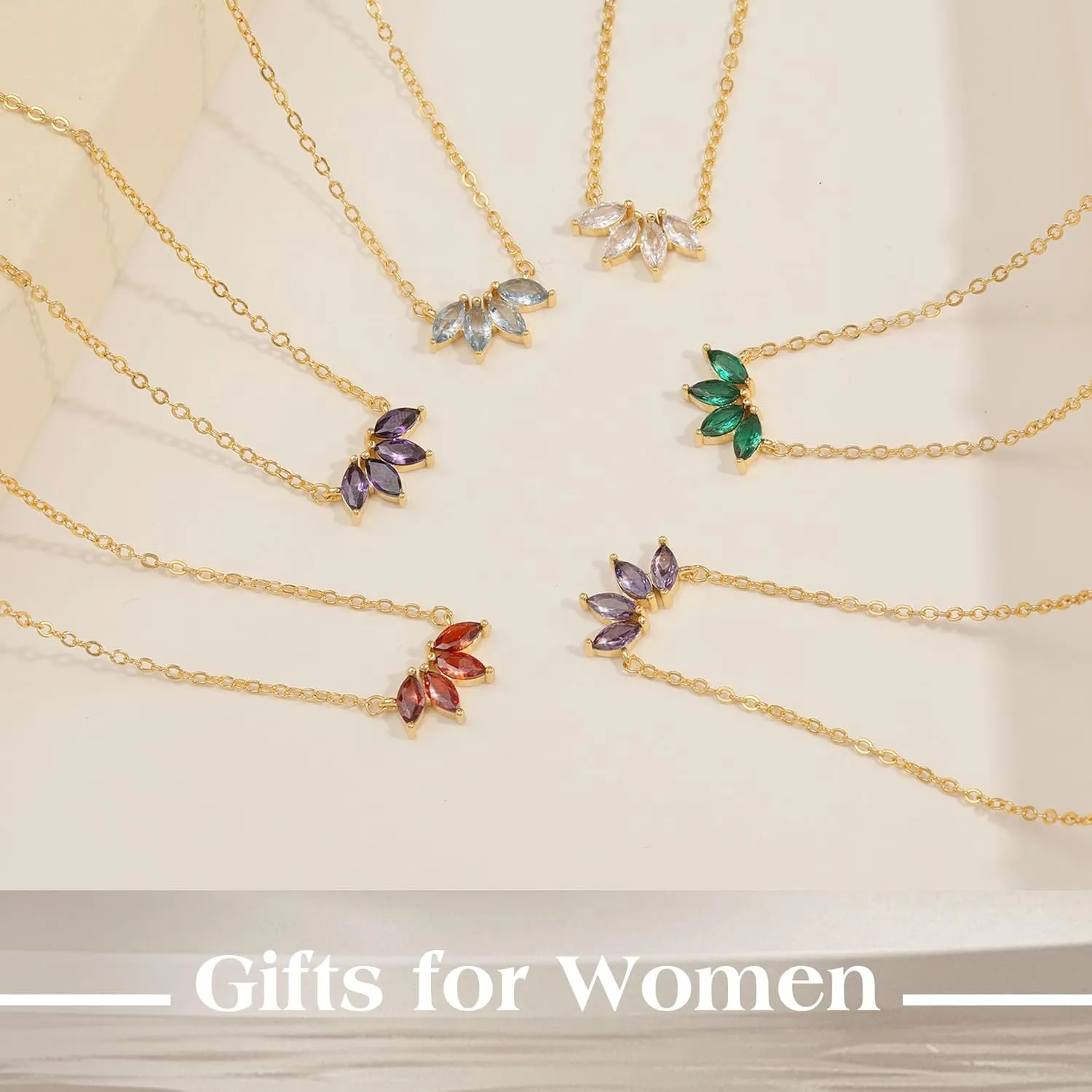 Birthstone Necklace for Women Girls Birthday Gifts 12 Months Diamond Birthstone Necklace Dainty Crystal Gifts for Women Anniversary Necklace Girls Mother Wife Daughter Girlfriend Her