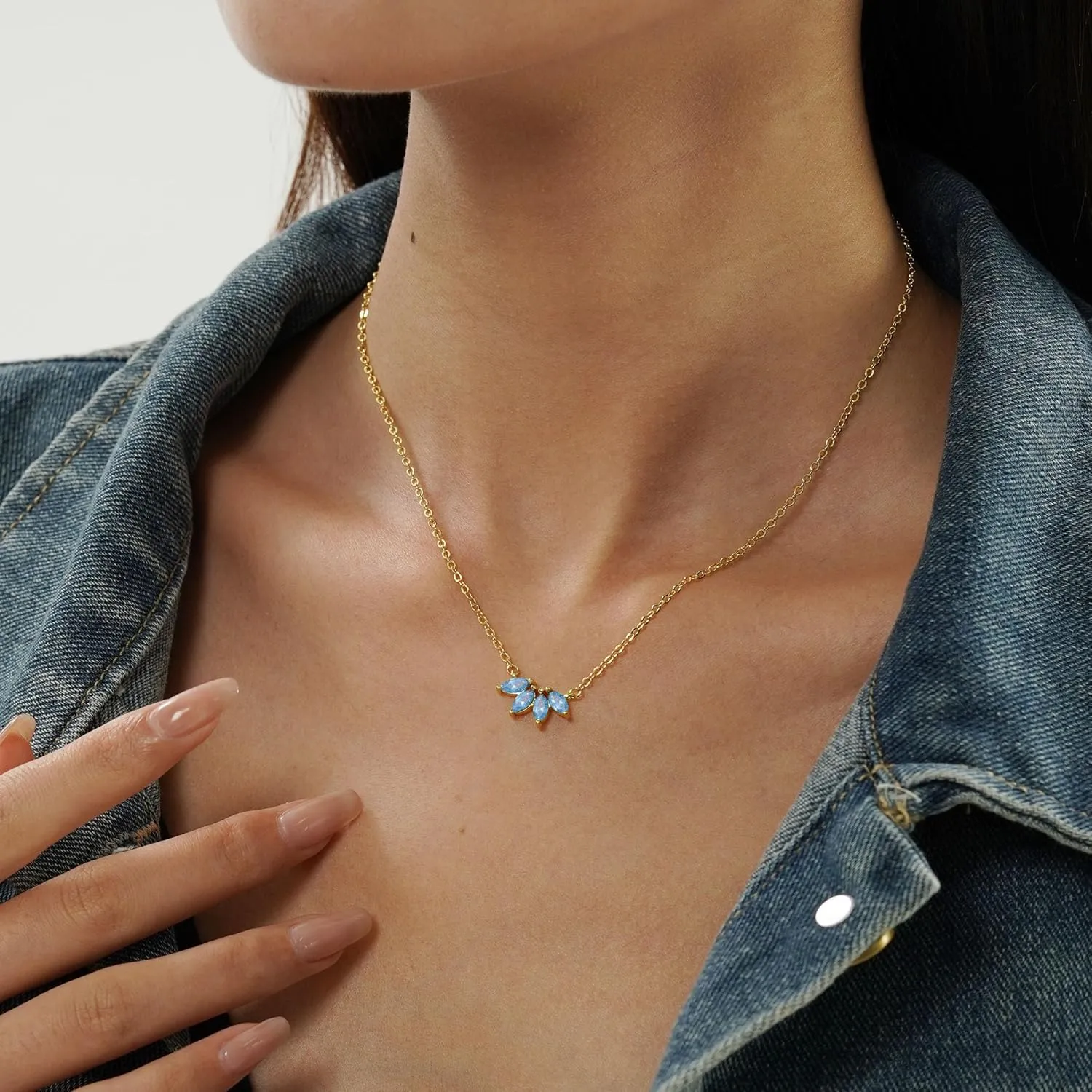 Birthstone Necklace for Women Girls Birthday Gifts 12 Months Diamond Birthstone Necklace Dainty Crystal Gifts for Women Anniversary Necklace Girls Mother Wife Daughter Girlfriend Her