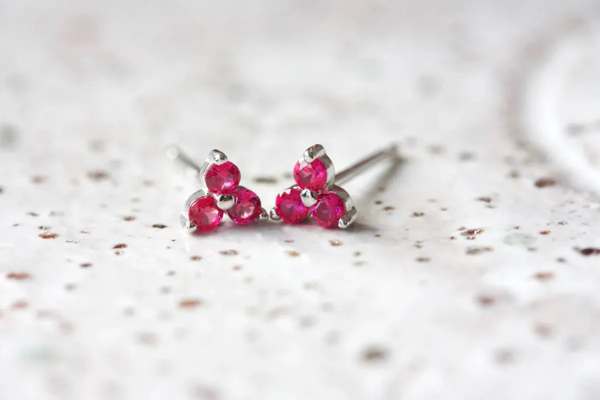 BIRTHSTONE STUDS- July/Ruby