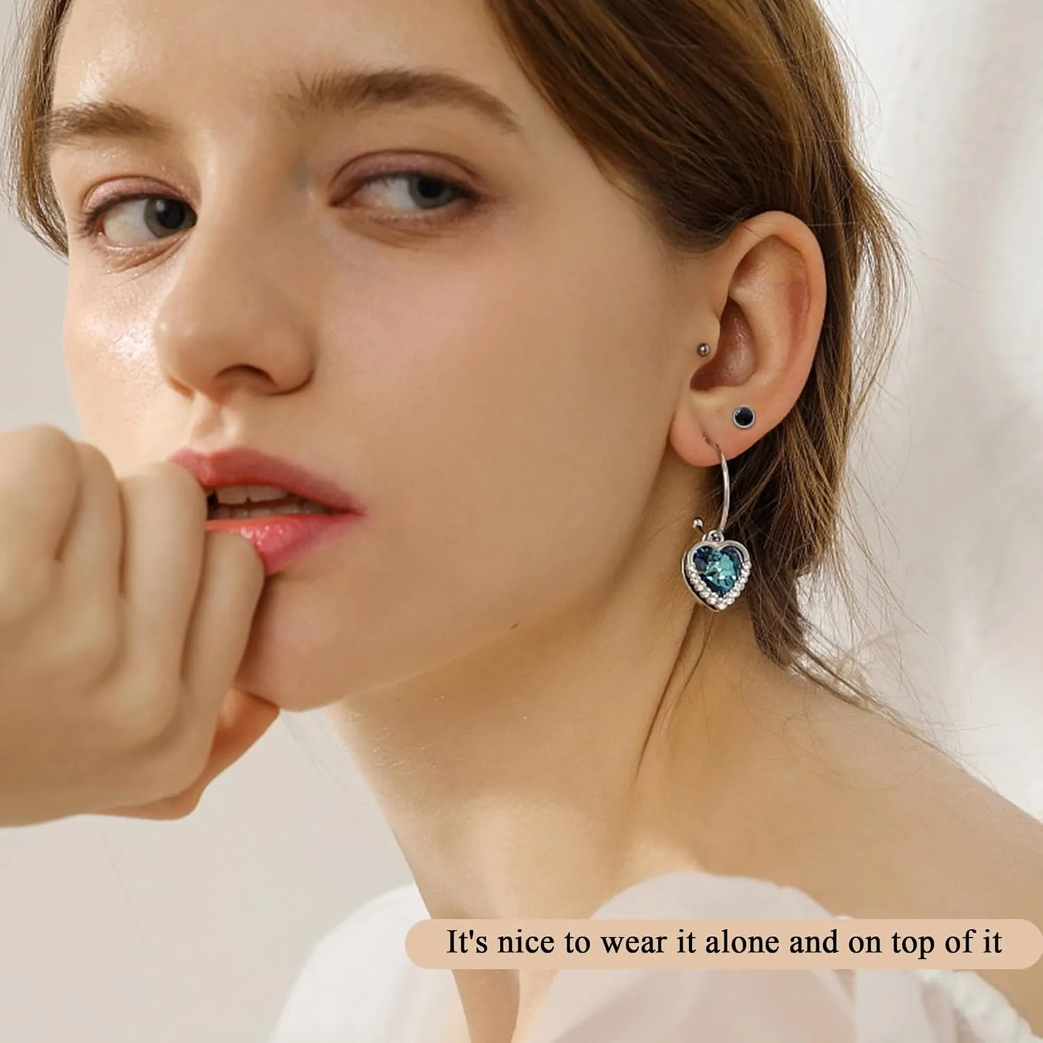 BLISI Black Onyx Pure Titanium Stud Earrings 4mm 5mm Natural Stone Women Earrings Hypoallergenic Gemstone Earring for Sensitive Ears 20G