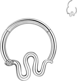 BodyAce 16G Septum Hoop Hinged Nose Rings, High Crafted Conch Helix Earrings for Women Men, Stainless Steel Septum Clickers Lip Piercing Labret Daith Rings