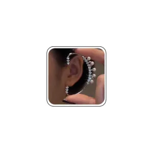 Bohemia Pearl Crystal Cuff Wrap Earrings Gold Pearl Ear Wrap Earrings Cz Pearl Ear Wrap Earrings Non Pierced Clip on Earrings for Women