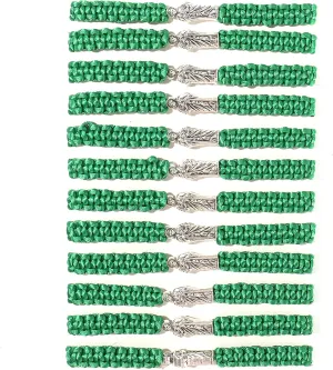 BONITTER 12 PCS Virgin Mary/Saint Benedict/Saint Jude bracelet Rosary Handmade Red Knot String Bracelets Luck bracelet Men Or Women As Gifts and Used in Prayer bracelet (Green Rope-Silver Jesus)