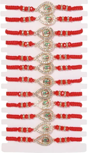 BONITTER 12 PCS Virgin Mary/Saint Benedict/Saint Jude bracelet Rosary Handmade Red Knot String Bracelets Luck bracelet Men Or Women As Gifts and Used in Prayer bracelet (Tear Virgin Mary)