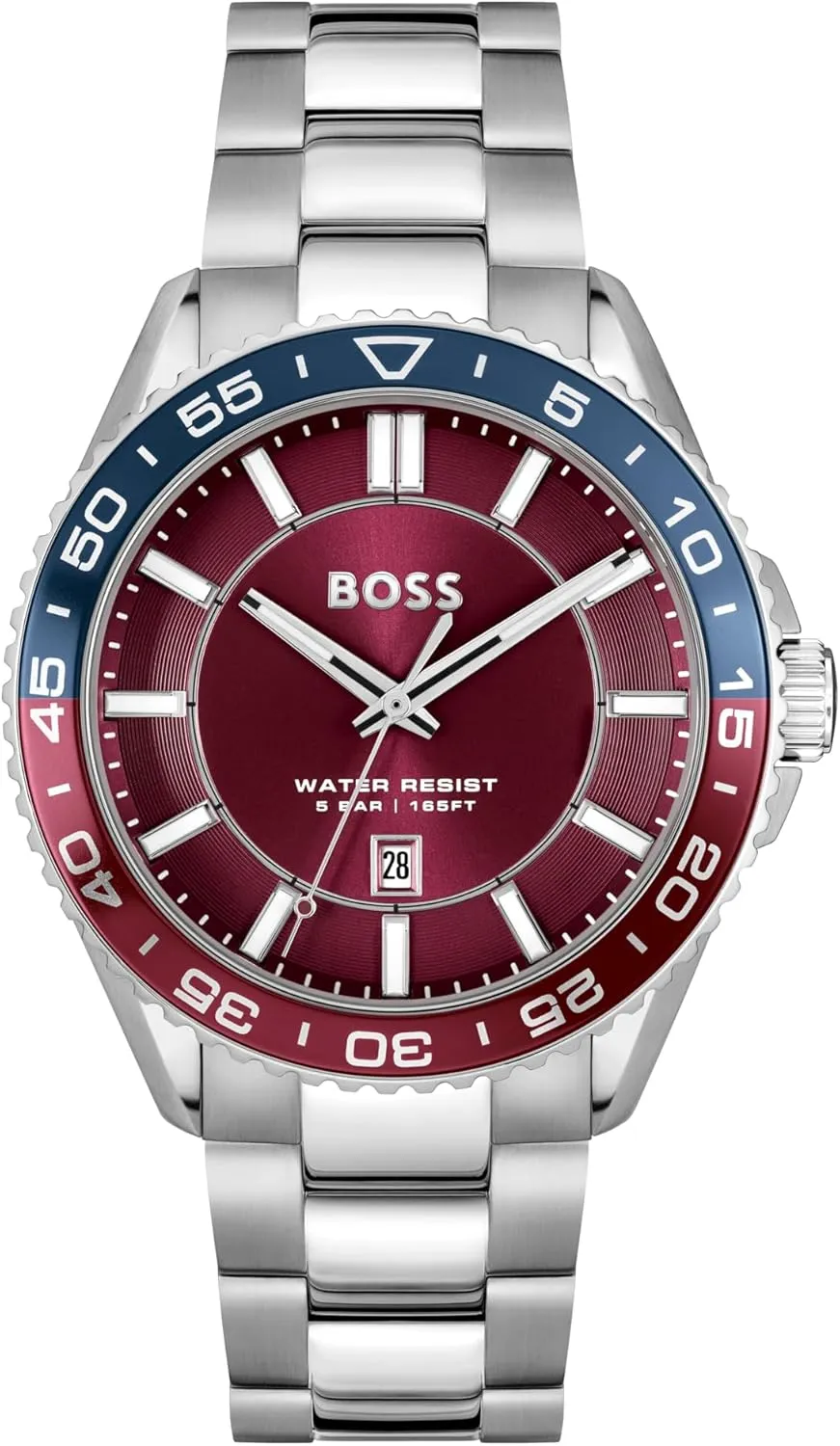 BOSS Runner Men's 3H Quartz Watch, Stainless Steel, 5ATM/50m Water Resistant - Sporty and On-Trend Timepiece - Gift for Him, 44mm