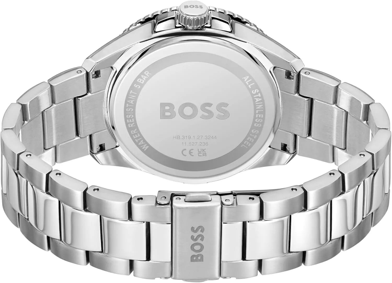BOSS Runner Men's 3H Quartz Watch, Stainless Steel, 5ATM/50m Water Resistant - Sporty and On-Trend Timepiece - Gift for Him, 44mm