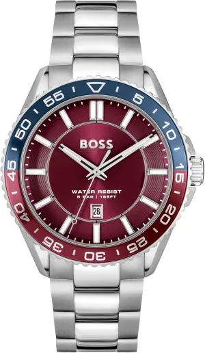BOSS Runner Men's 3H Quartz Watch, Stainless Steel, 5ATM/50m Water Resistant - Sporty and On-Trend Timepiece - Gift for Him, 44mm