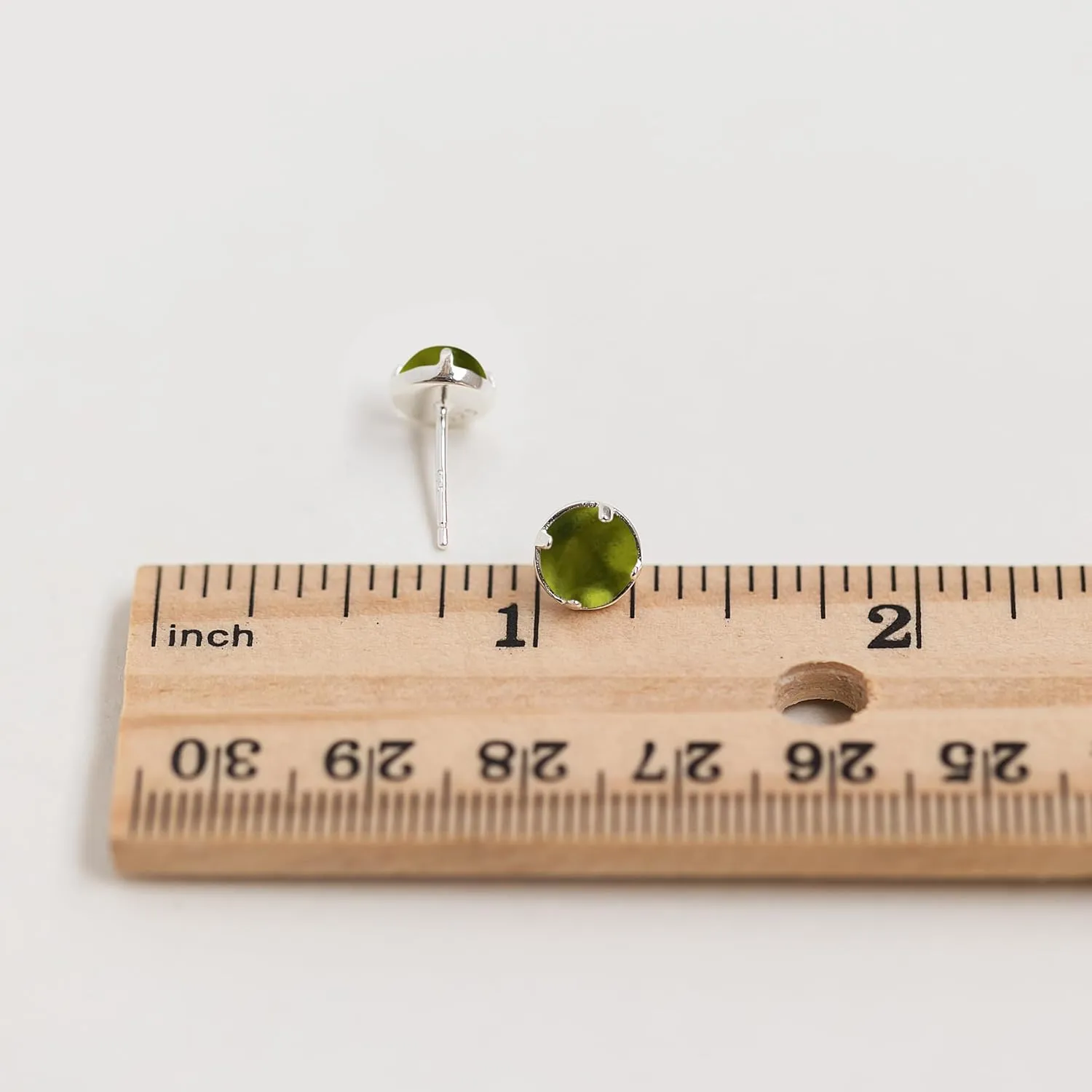 Bottled Up Designs Handmade Stud Earrings, Sterling Silver, Recycled Vintage Bottles, Eco Friendly, Made in USA, Birthday Gifts, Mothers Day, Women, Anniversary (Olive Wine Bottle)