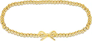 Bow Bracelet for Women Bowknot Bowtie Ribbon Charm Bracelet Stainless Steel Jewelry