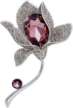 Brooch Pin Fashion Lapel Pin Lily Brooch Pins Fancy Imitation Crystal Women Brooch - Breastpin for Wedding/Banquet/BouquetOcean Blue, Classic Pink Brooches Jewelry (Color : A)