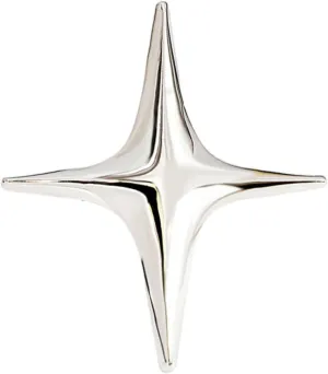 Brooch Pins for Girls, Metal Four-pointed Star Brooch Elegant Luxury Golden Silver Color Clothing Accessories Women Business Suit Lapel Pin Fashion