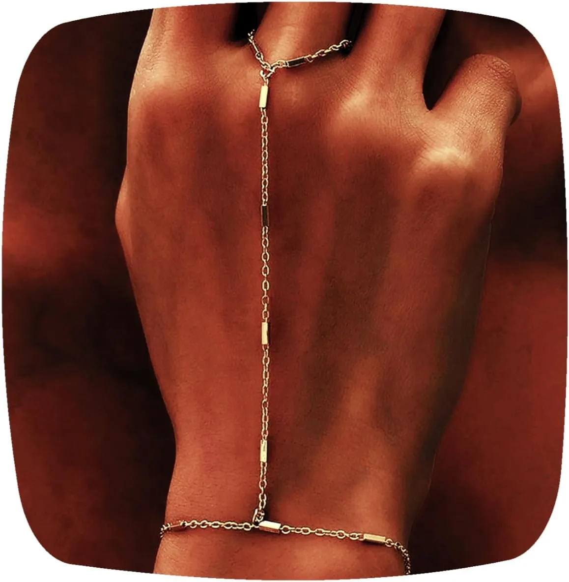BUAJIUBUA Slave Bracelet Silver Simple Ring Bracelet Hand Chain for Women Jewelry Dainty