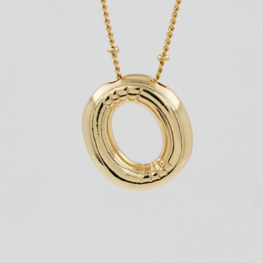 Bubble Letter Necklace For Women, Balloon Initial Alphabet Pendant 18k Gold Plated Dainty Statement Gift Jewelry
