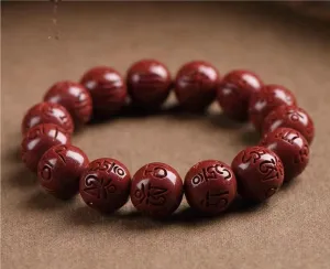 Buddha bracelets Bead Bracelet Tibetan Buddhist,Meditation Prayer Beads Bangle,Buddhist prayer beads bracelet, natural cinnabar six-word truth bracelet, feng shui wealth auspicious peace bracelet