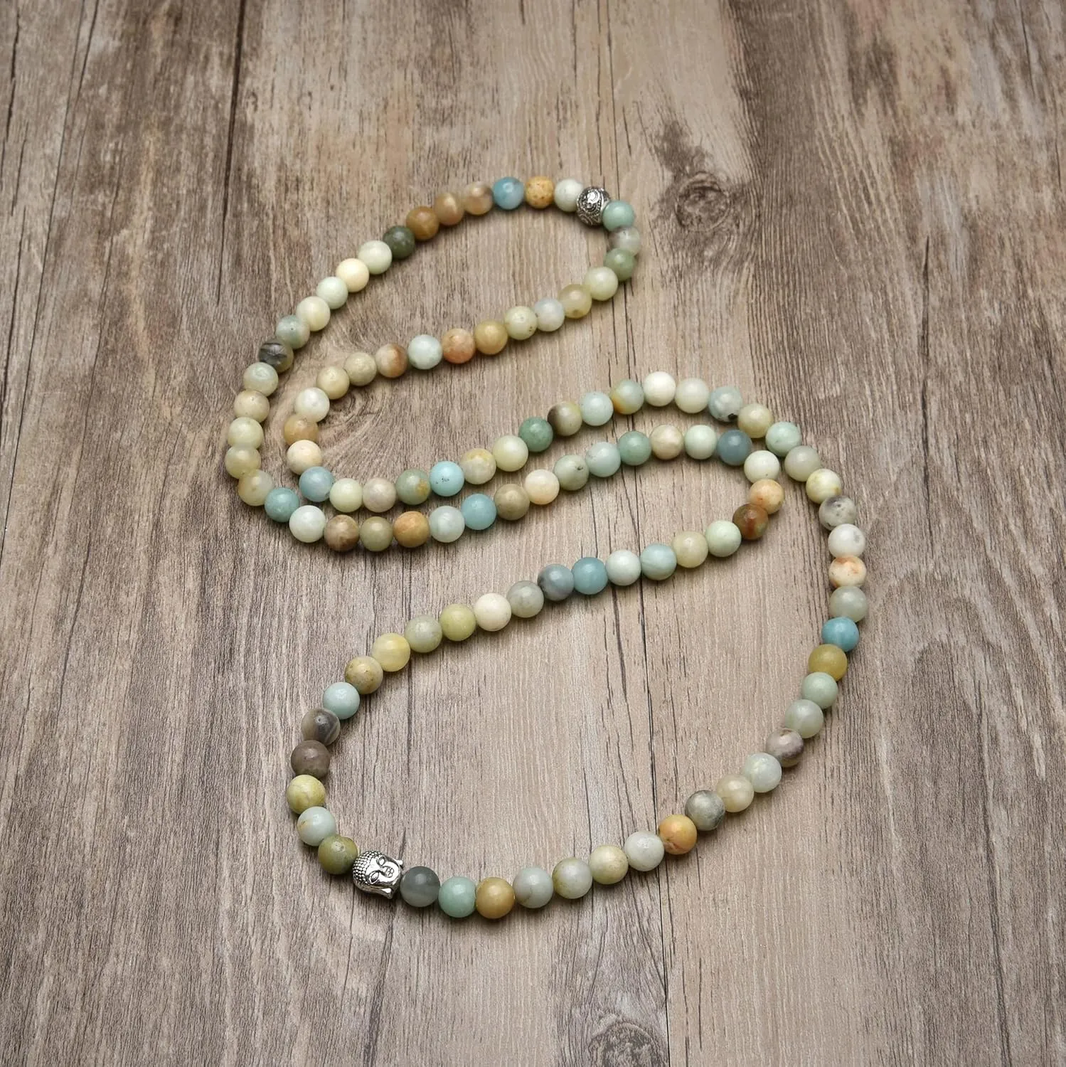Buddha Charm Meditation Jewelry of 108 Mala Prayer Beads Bracelet or Necklace