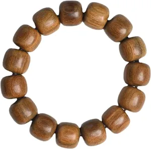 Buddhist Prayer Bead Bracelet,Buddha Meditation Beads Bangle,Buddhist Bracelet Wood for Men,Mala Prayer Tibetan Link Cuff,Chinese Style Sandalwood Handmade Unisex Jewelry,Gifts(Color:Wooden) ( Color :