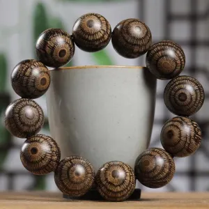 Buddhist prayer beads,Mala beads, 20Mm Eagle Eye Wooden Beads Single Loop Bracelet Simple Wooden Prayer Beads Bracelet, Rosary for Prayer Meditation