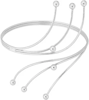 Caiyao Boho Upper Arm Bracelet Cuff Bangle Gold Silver Cuff Bracelets Mental Open Upper Arm Bangle Bracelet Adjustable Armband Jewelry for Women