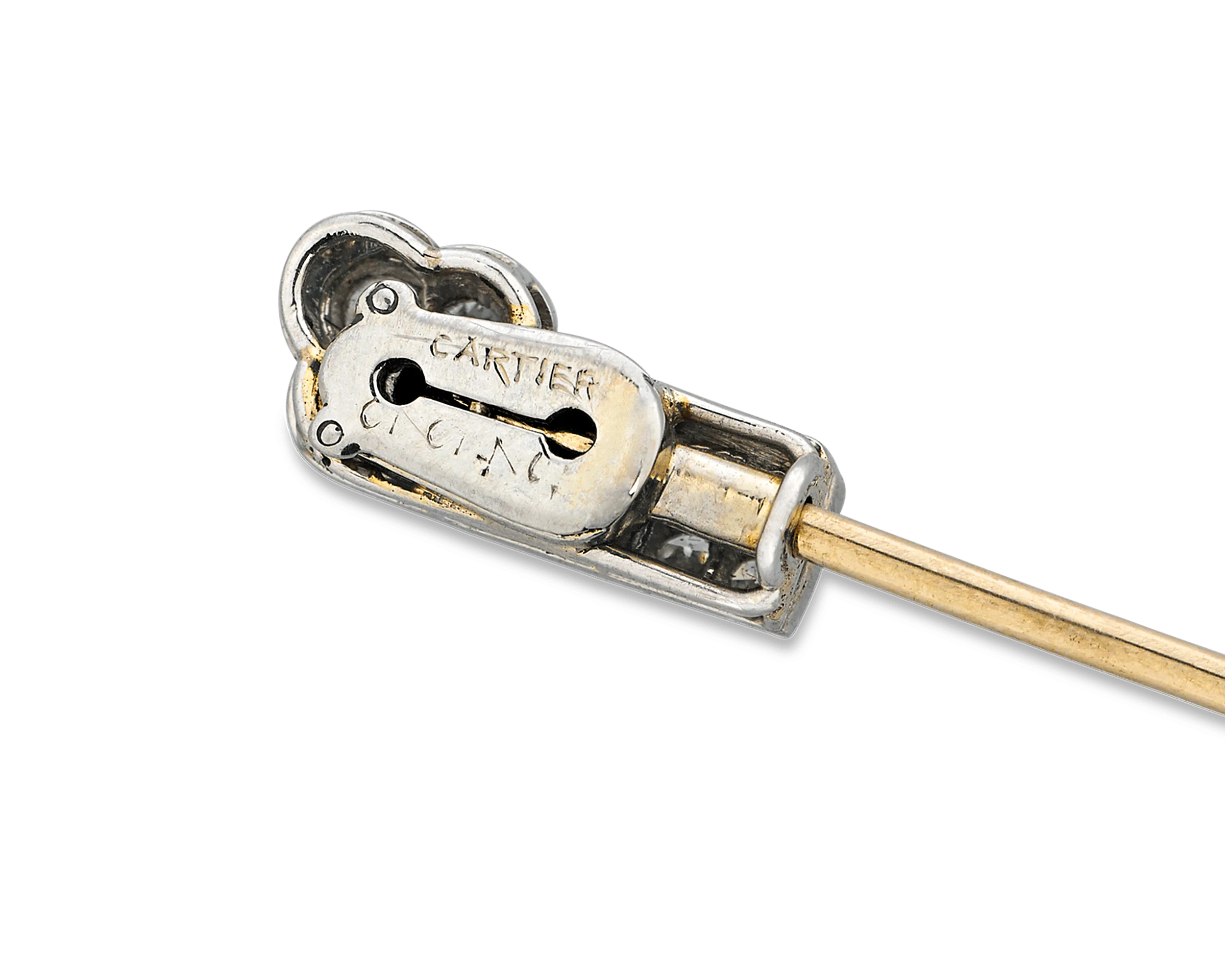 Cartier Art Deco Jade Jabot Pin