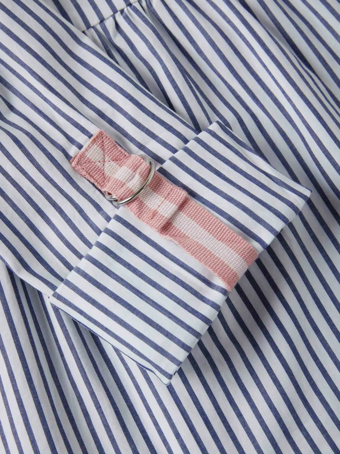 Casual Striped Poplin Shirt Dress